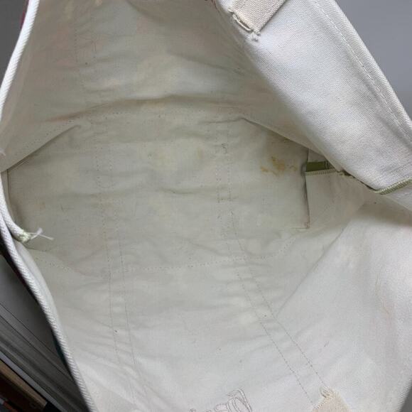 Vintage L.L. Bean Fall Foliage Boat and Tote Printed Canvas Tote Bag Made in USA - Picture 6 of 10